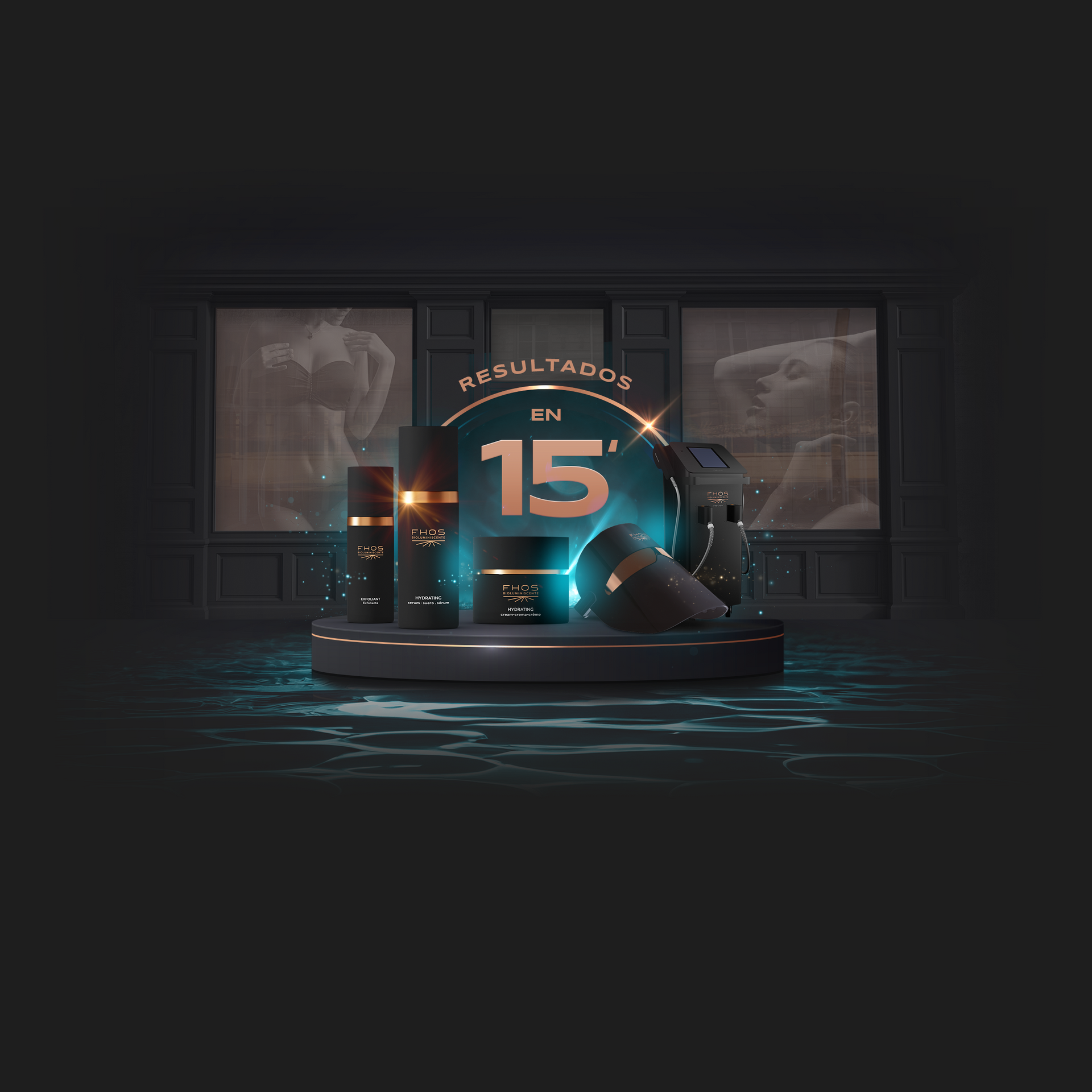 Una exhibición de productos con el número 15.