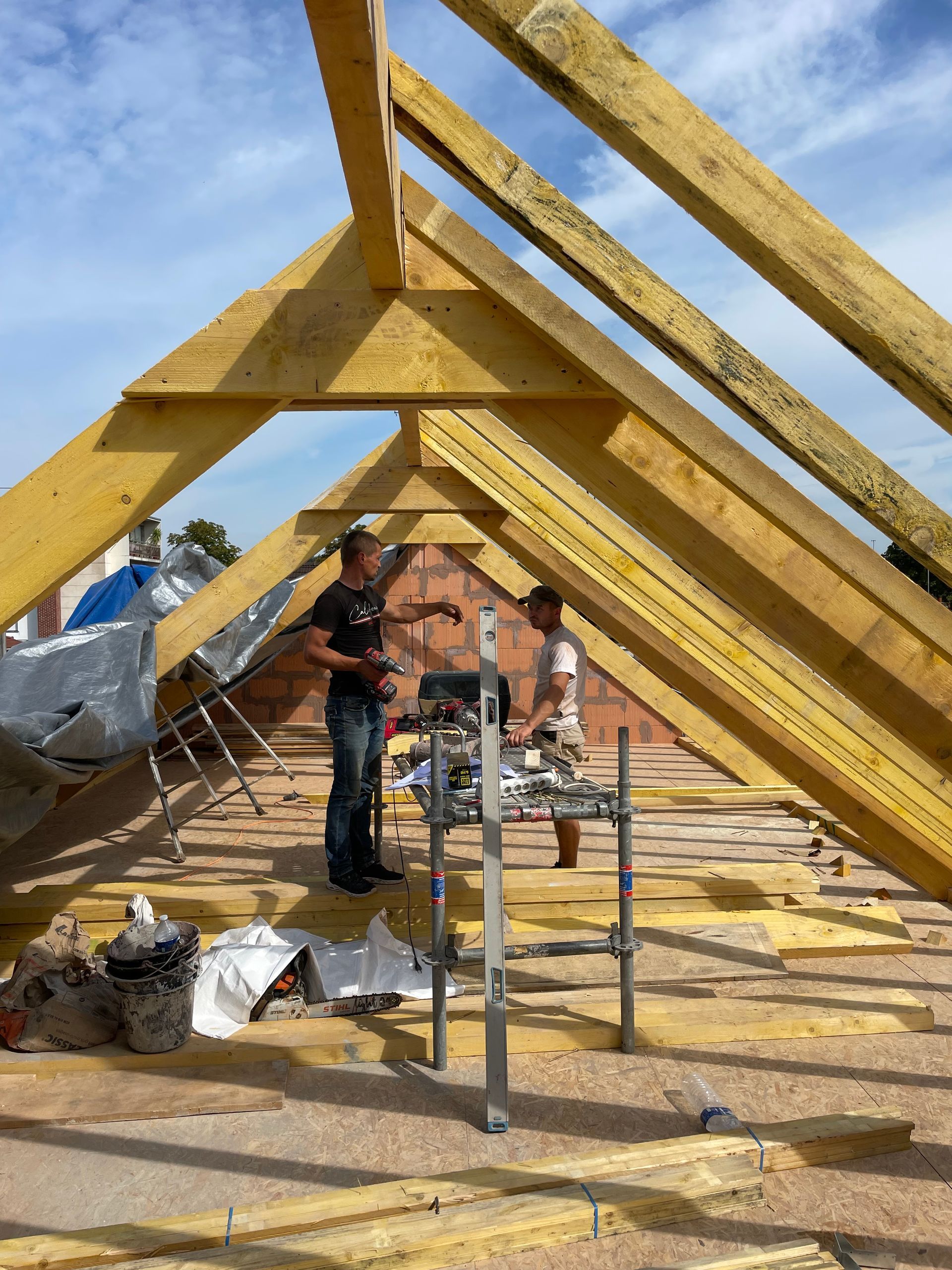Charpente pour la surélévation de maison