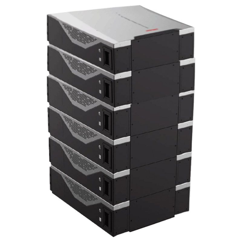 eine Reihe von schwarzen und weißen Geräten , die nebeneinander stehen