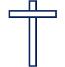 Contour en croix bleue.