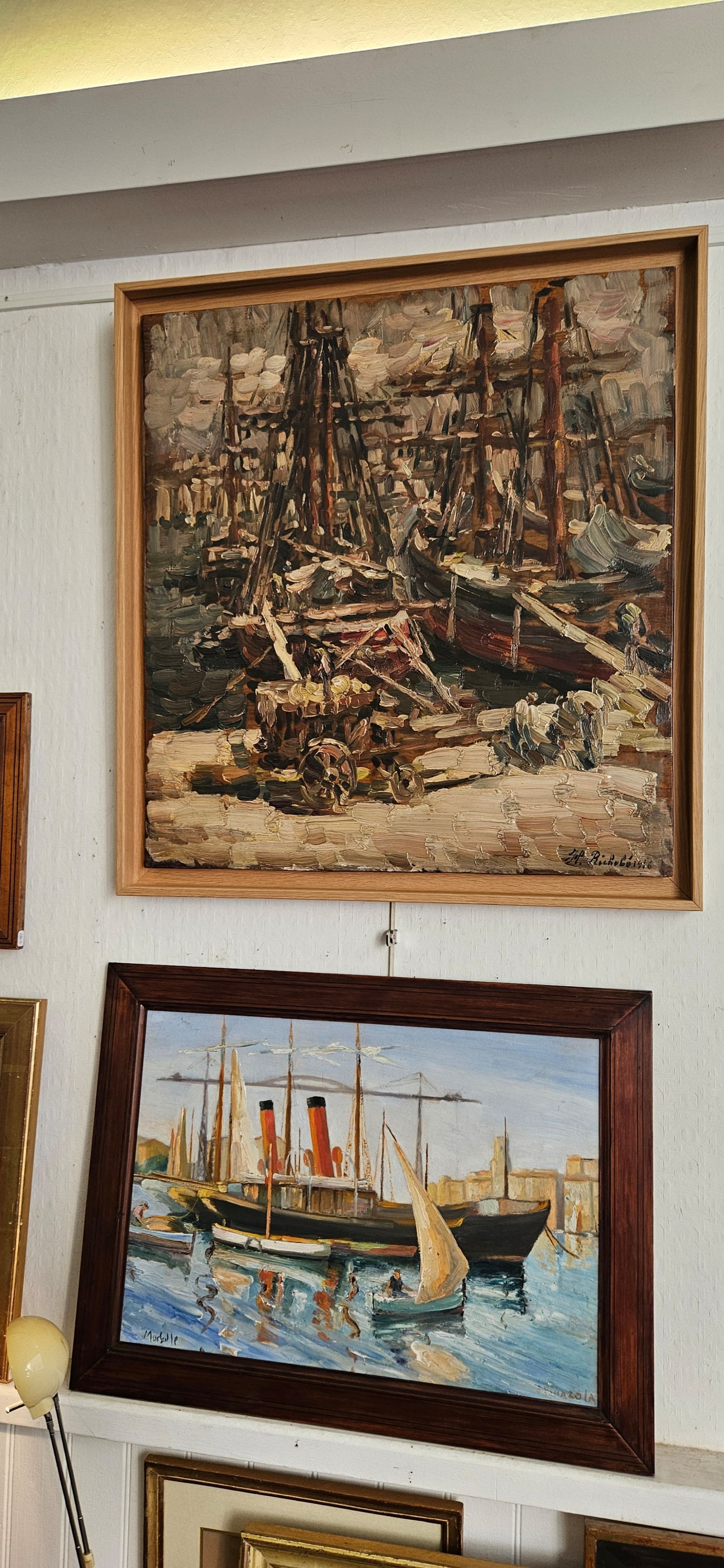 Deux tableaux de bateaux