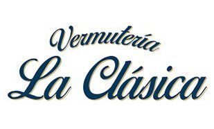 El texto del logotipo dice “Vermutería La Clásica” en letra cursiva azul oscuro sobre un fondo claro.