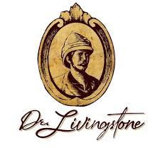 Logotipo del Dr. Livingstone con retrato en tonos sepia en un marco ovalado y texto cursivo.