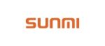 Logotipo naranja “sunmi” sobre fondo blanco