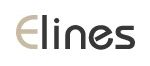 Logotipo de Elines en texto gris y negro sobre fondo blanco