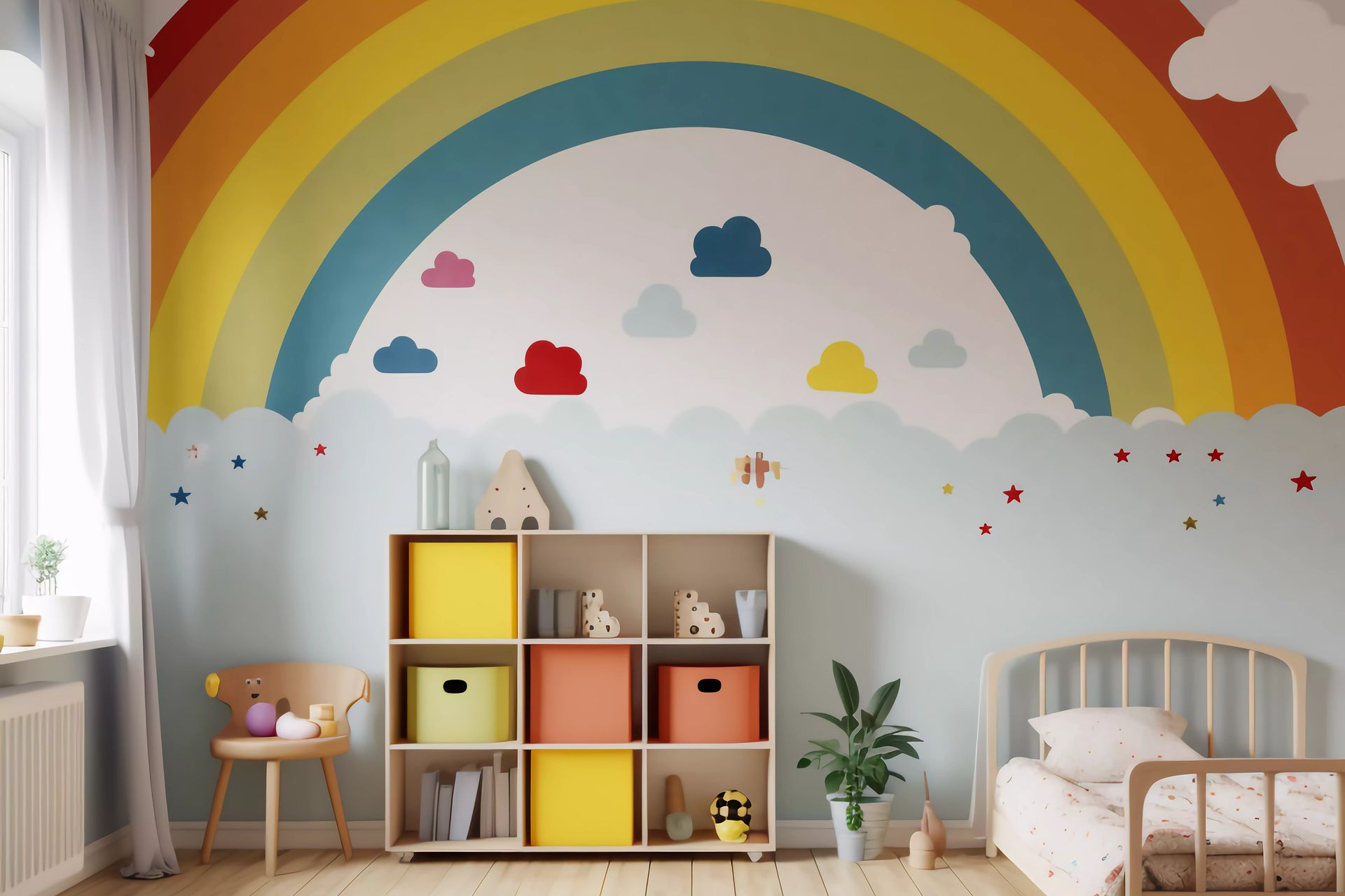 Chambre d'enfant colorée avec meuble de rangement - JBM Bois Services, menuiserie sur mesure