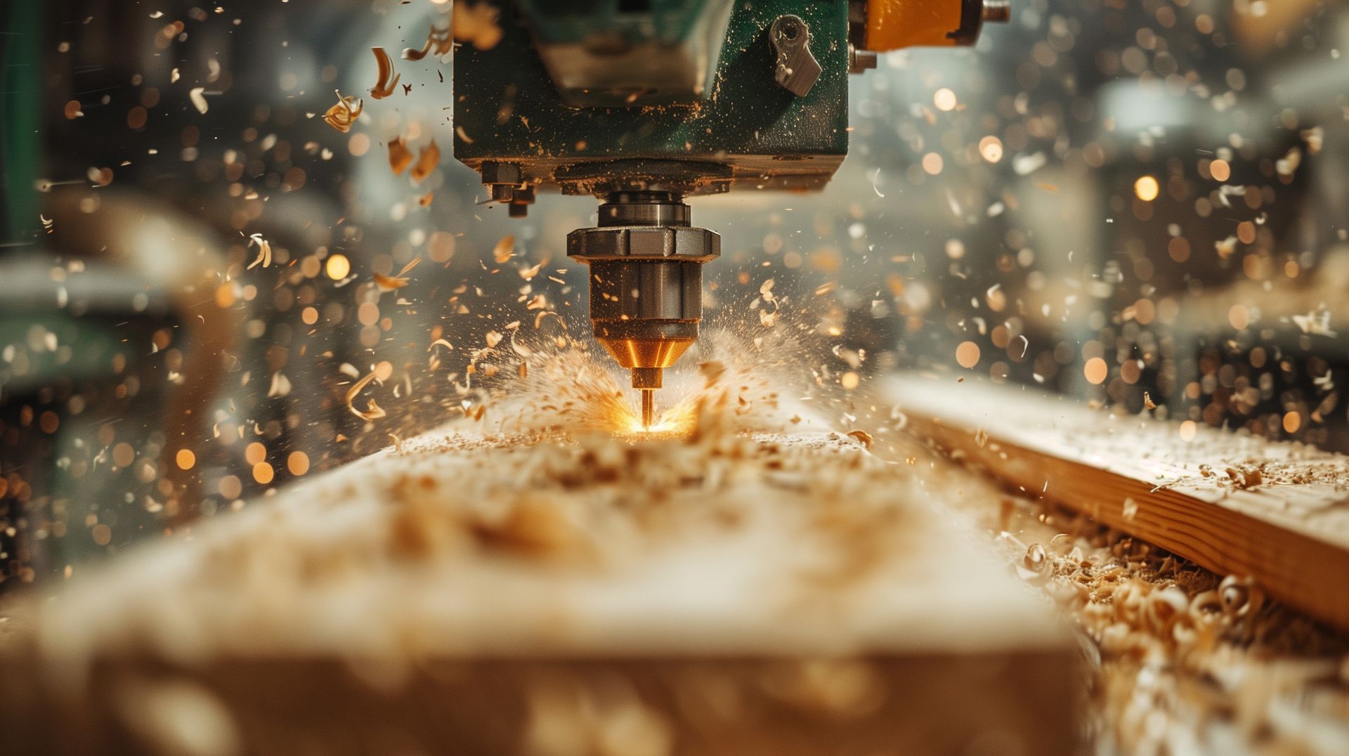 Photo d'une perceuse en action - JBM Bois Services, agenceurs près de Lyon
