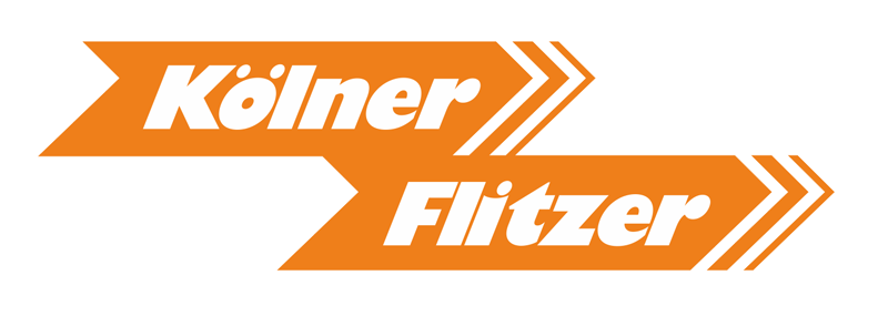 Ein orange-weißes Logo für Kölner Flitzer
