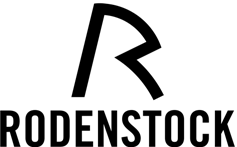 Ein schwarzweißes Logo für Rodenstock auf weißem Hintergrund.