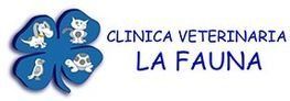 Un logotipo azul para la clínica veterinaria la fauna.