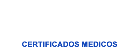 Un fondo blanco con texto azul que dice certificados médicos.