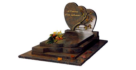 monument funéraire granit marron