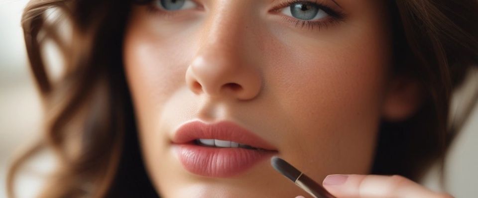 Frau mit Make-up-Pinsel