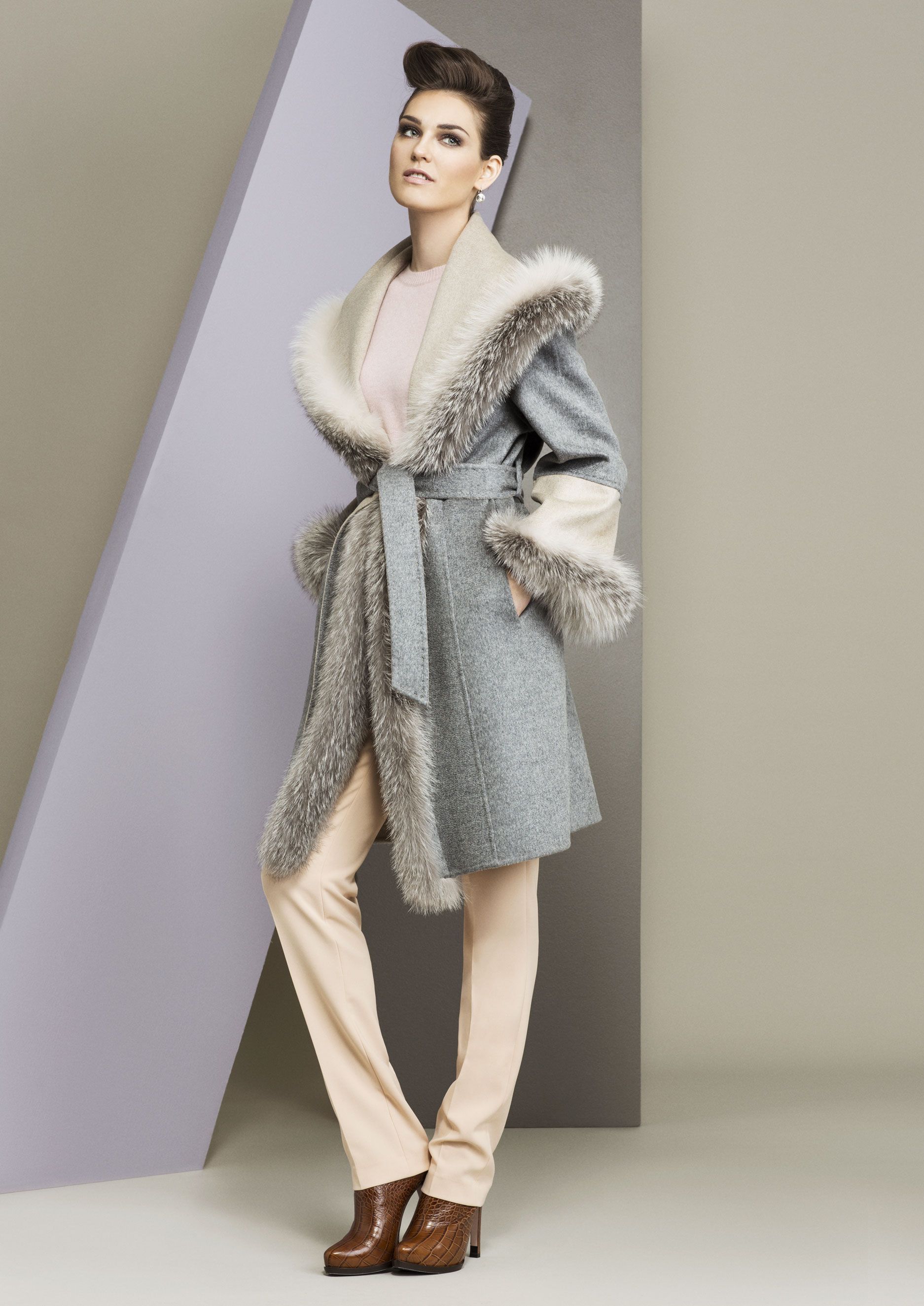 Cashmere coat with fox – SR Furs Diffusion Ltd