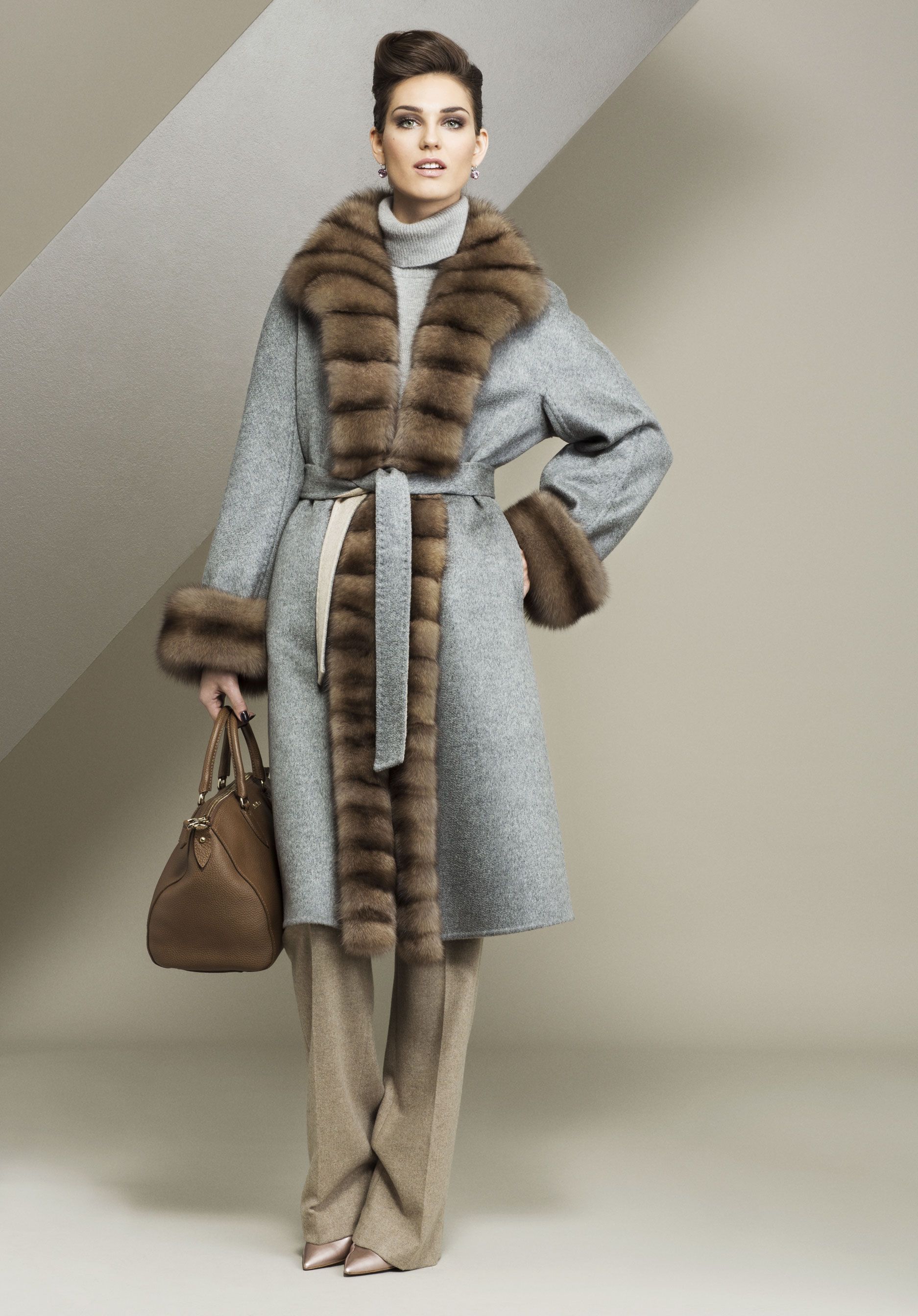 Cashmere coat with fox – SR Furs Diffusion Ltd