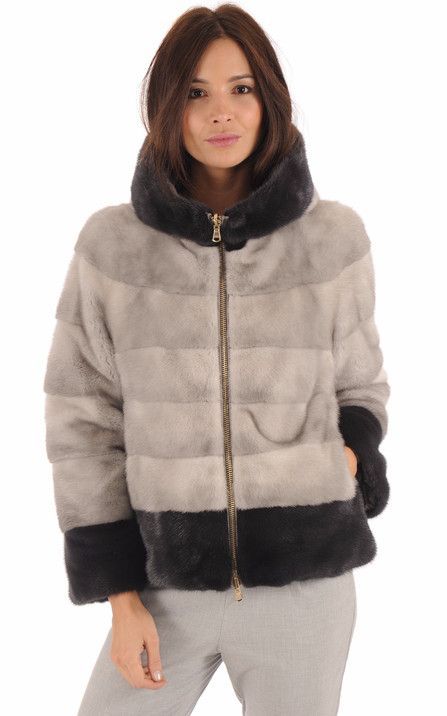 Veste vison avec zip - SR Furs Diffusion Ltd