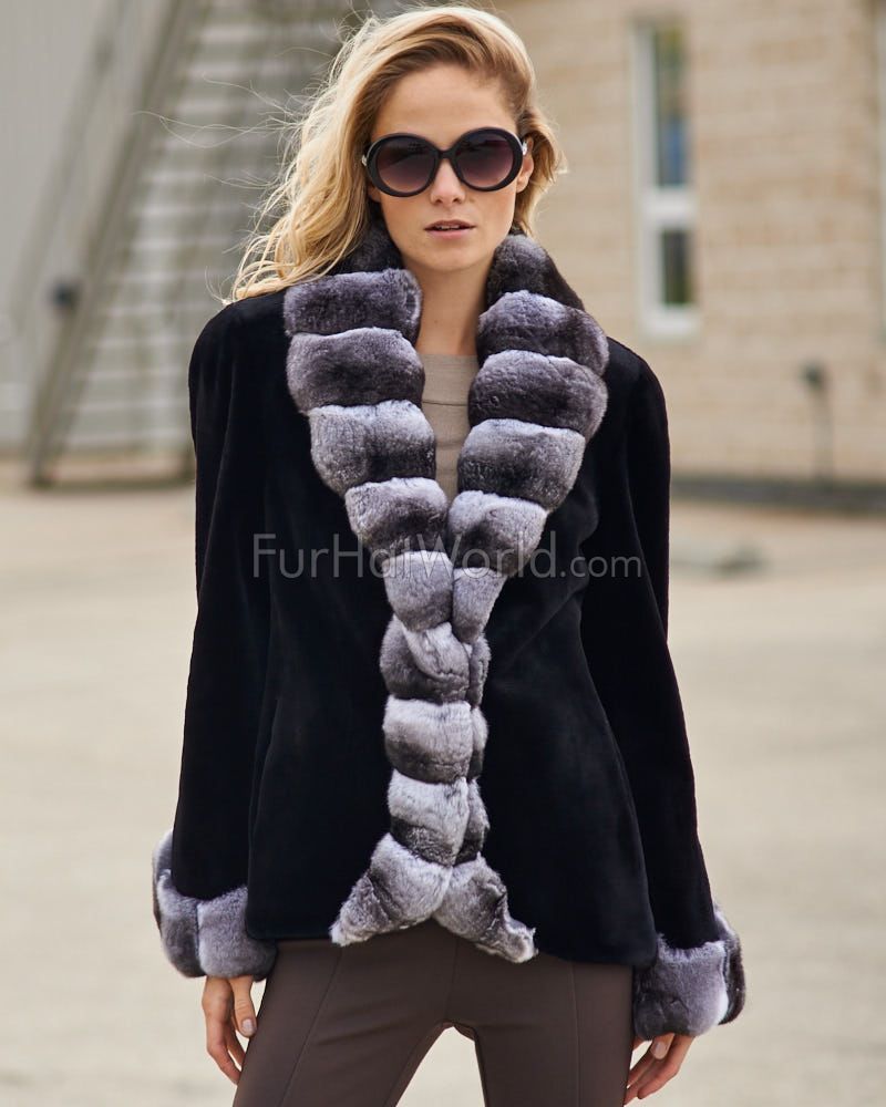 Sheared mink coat with chinchilla – SR Furs diffusion Ltd