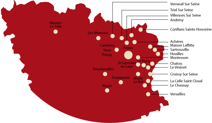 Carte des Yvelines.