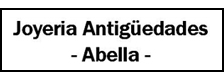 A black and white logo for joyeria antiguedades - abella