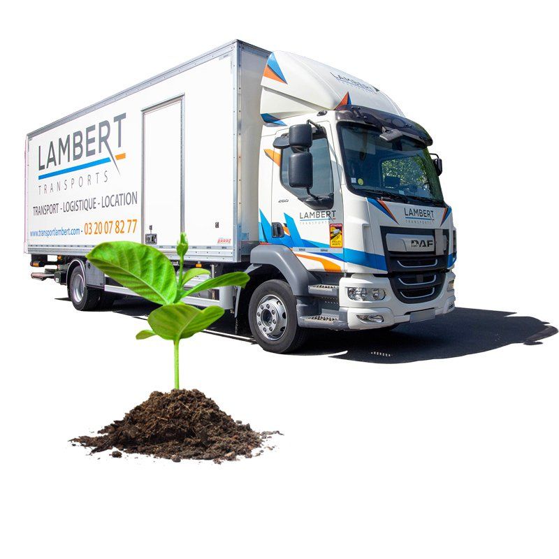 Pousse de plante et camion Lambert Transports