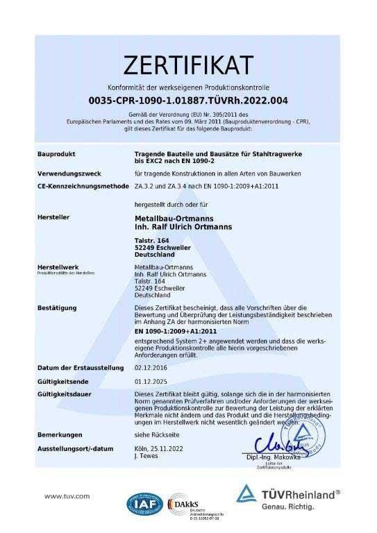 Es ist ein Zertifikat mit der Aufschrift „Zertifikat“.