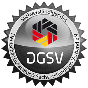 Ein Logo für den DGSV mit einer deutschen Flagge in der Mitte