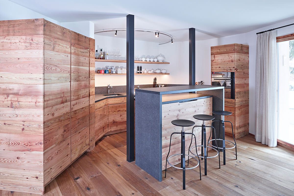 cucina in legno su misura - Bruno Clalüna