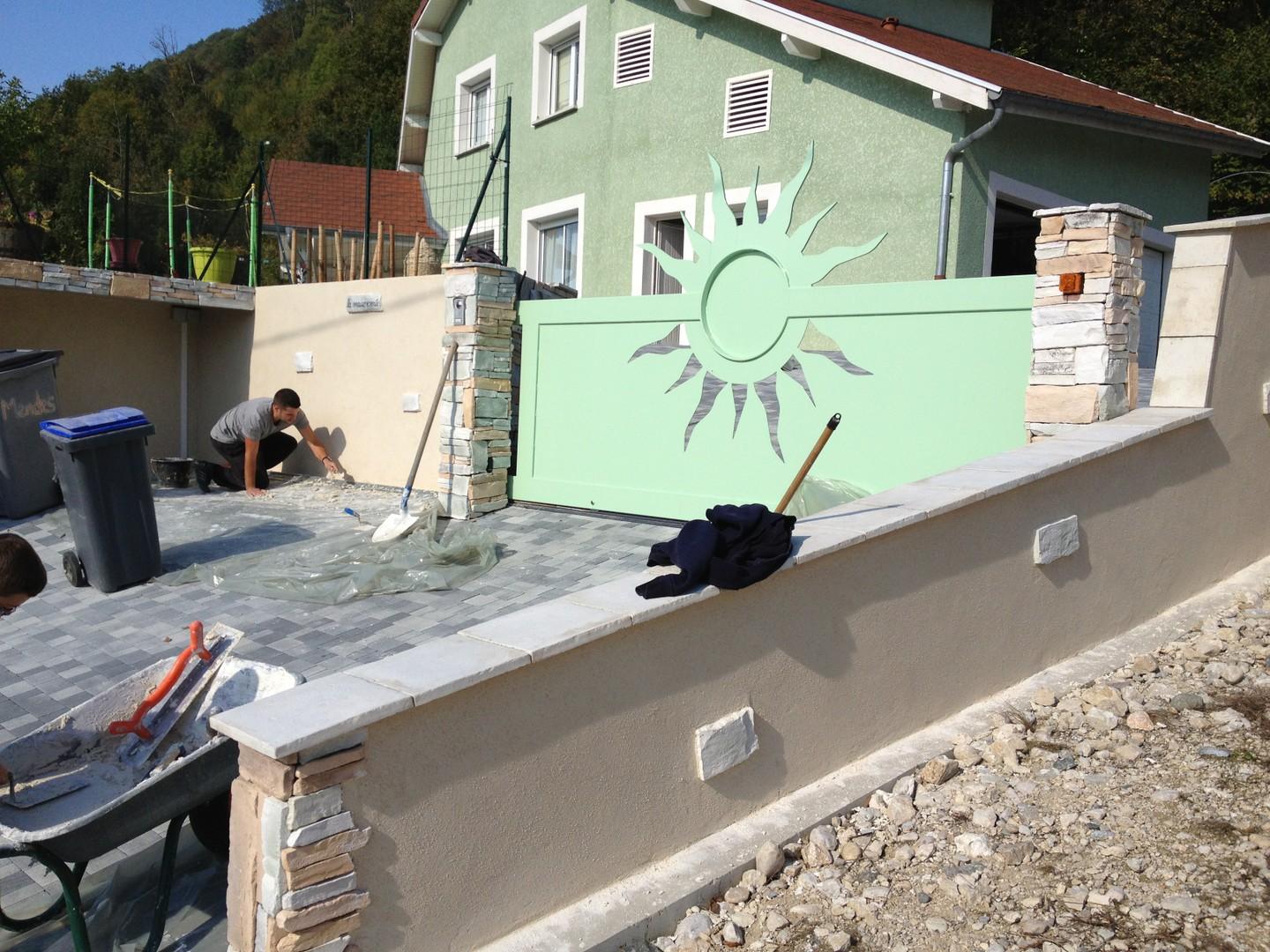 Agencement extérieur, pose de pavés, pose de pierres, parement...