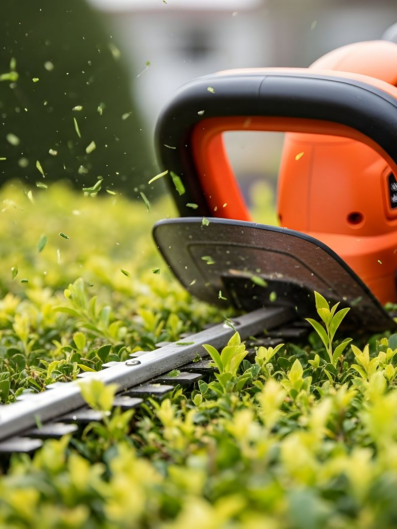 Taille-haies en marche