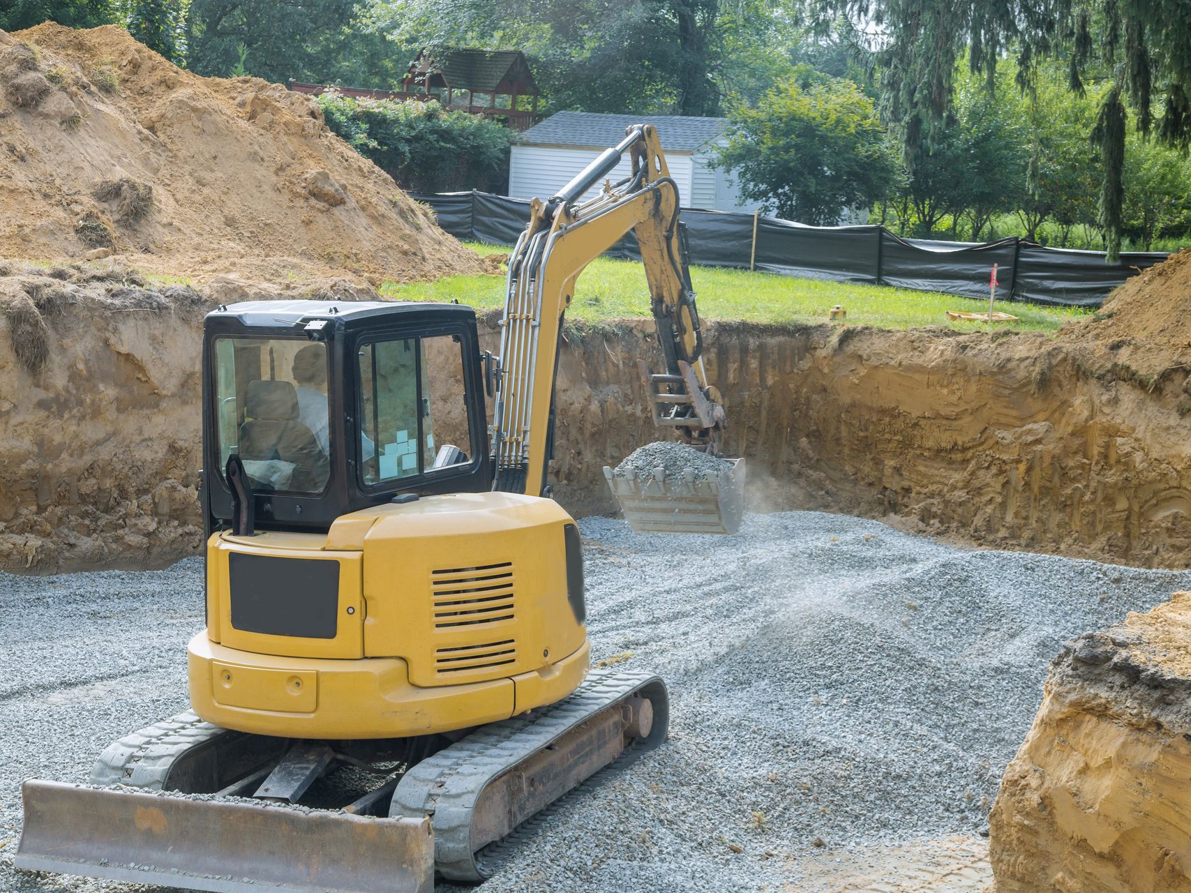 Engin réalisant des travaux de terrassement
