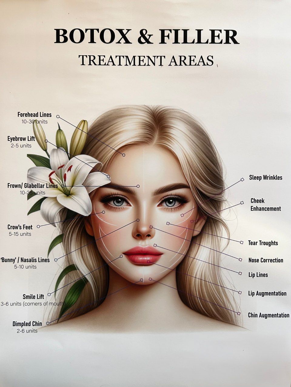 Une image du visage d'une femme avec une fleur dans les cheveux.