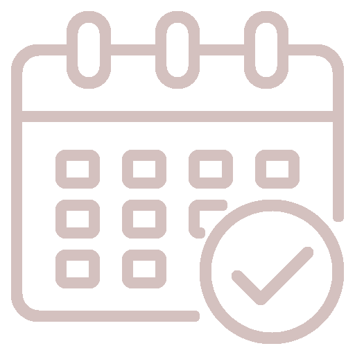 Es ist ein Symbol eines Kalenders mit einem Häkchen darauf