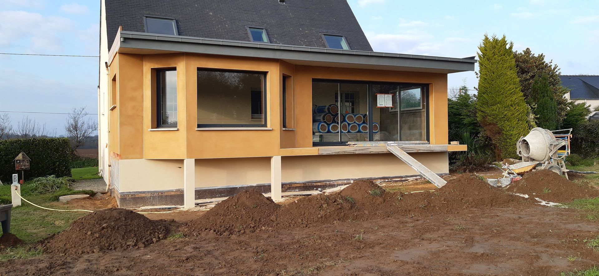 Travaux d'extension de maison Bourg-Blanc - après
