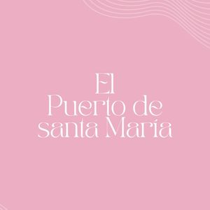 Puerto Santa María está escrito en blanco sobre un fondo rosa.