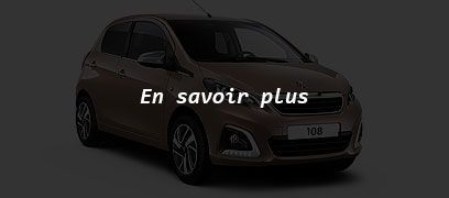 Peugeot 108 avec la mention En savoir plus.