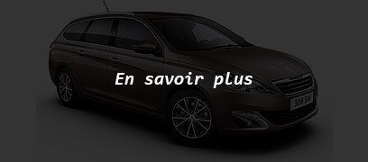 Peugeot 308 SW break marron avec la mention En savoir plus.