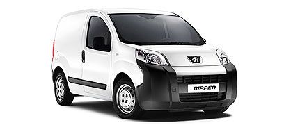 Fourgonnette Peugeot Partner blanche.