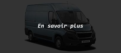 Fourgonnette Peugeot Boxer avec la mention En savoir plus.