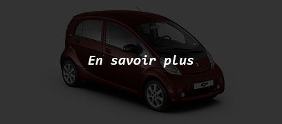 Une Peugeot iOn électrique avec la mention En savoir plus.