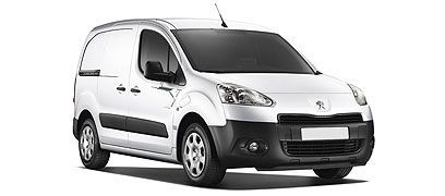 Fourgonnette Peugeot Partner blanche.
