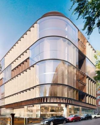 Impresión artística de un edificio con muchas ventanas.