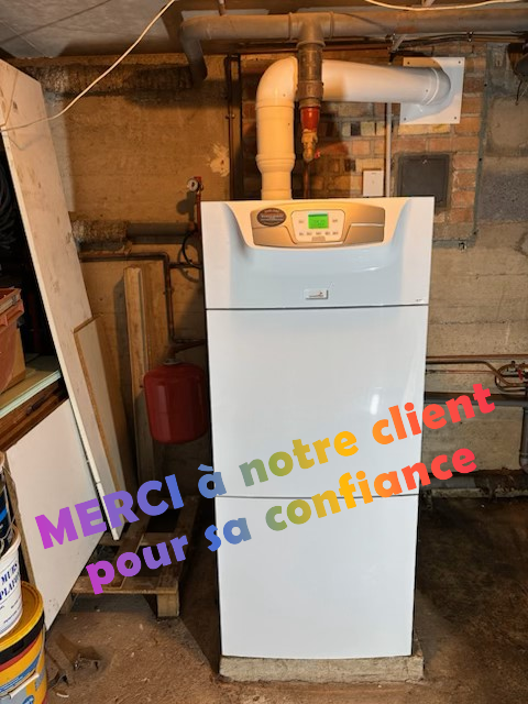 Une chaudière à gaz annoté merci à notre client pour votre confiance.