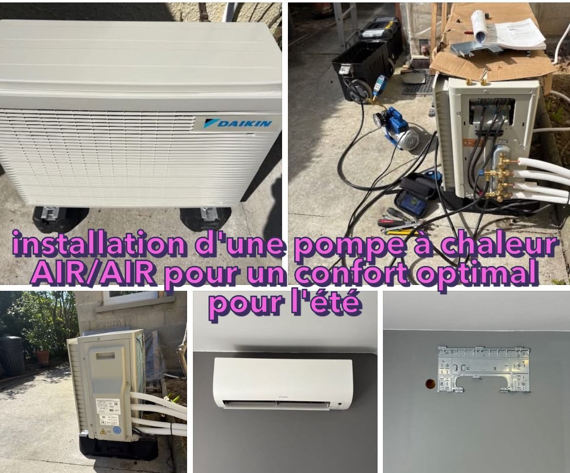 Installation d'une pompe à chaleur air air pour un confort optimal pour l'été.
