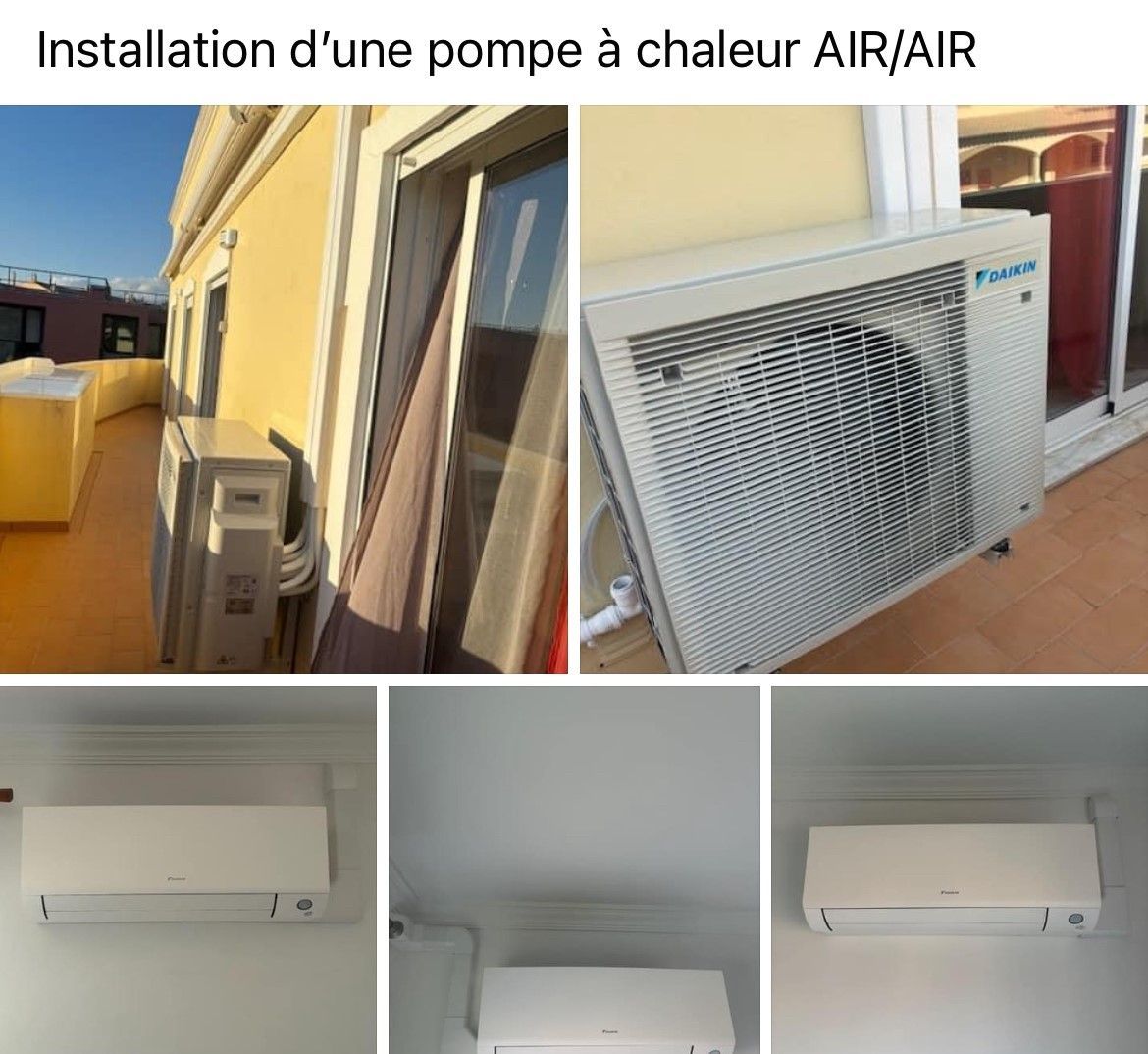 Plusieurs pompe à chaleur air air.