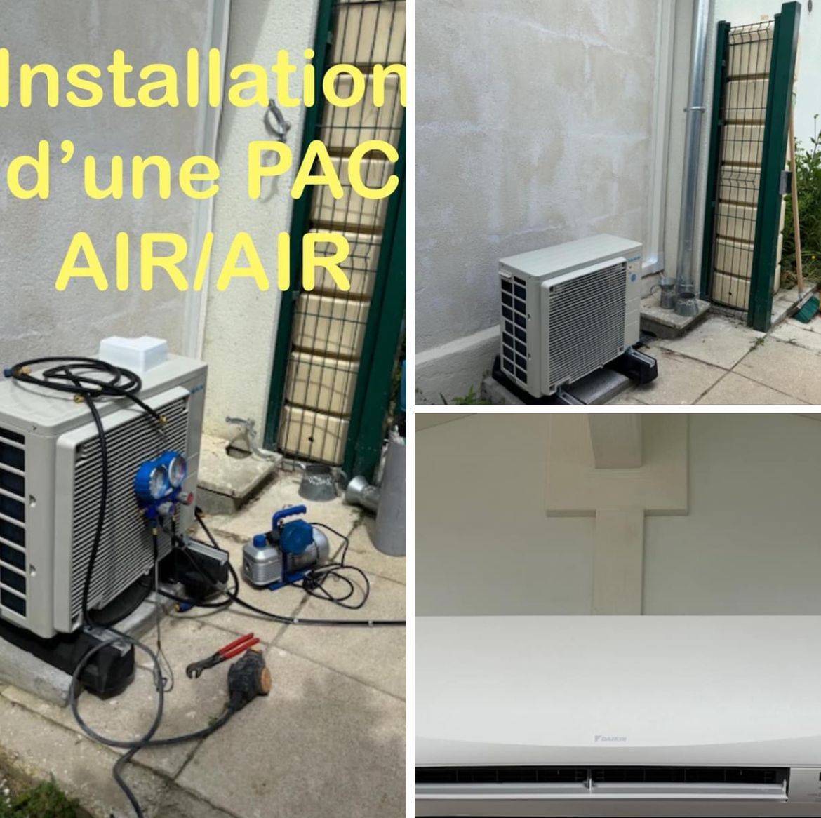 Installation d'une pompe à chaleur air air.