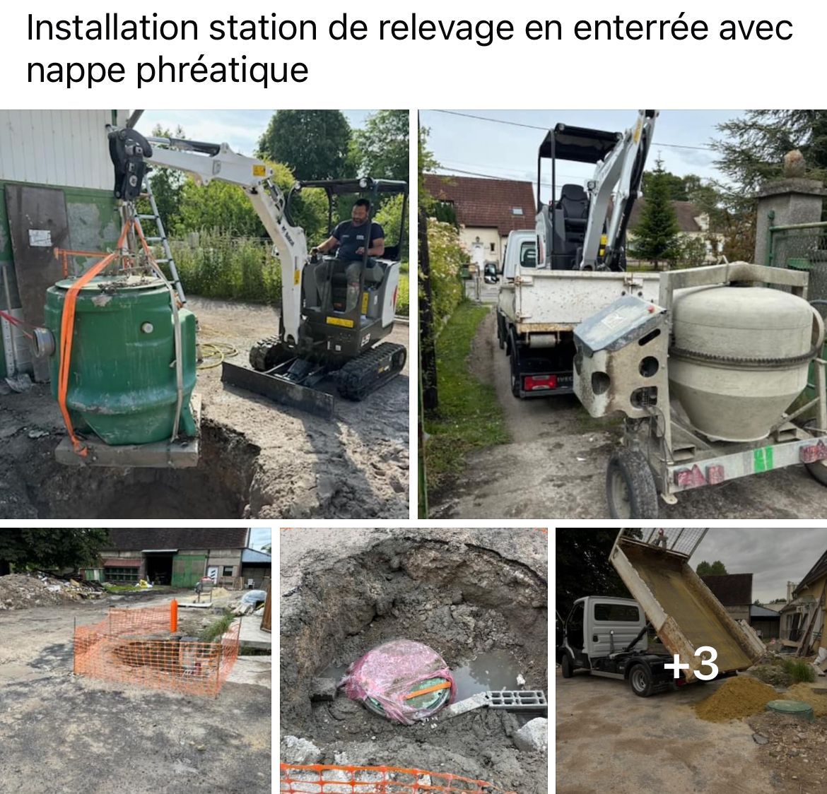 Installation d'une station de relevage.
