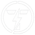 Logotipo blanco con un c&iacute;rculo y una "T" estilizada con un rayo.