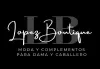Logo de Lopez Boutique en blanco sobre fondo negro, con lema “Moda y complementos para dama y caballero”.