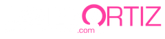 Logotipo "ORTIZ.com" en color rosa.