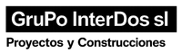 Logotipo de Grupo InterDos sl, empresa constructora, con "Proyectos y Construcciones" debajo.